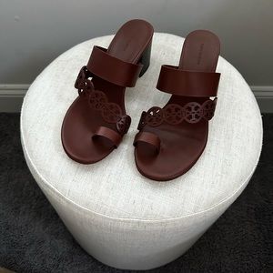 Tory Burch Tiny Miller Heeled Sandal Size 10 Brown